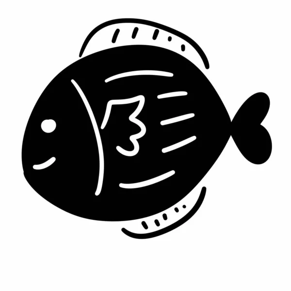 Икона Рыбы Простая Иллюстрация Иконки Рыбы Сети — стоковое фото