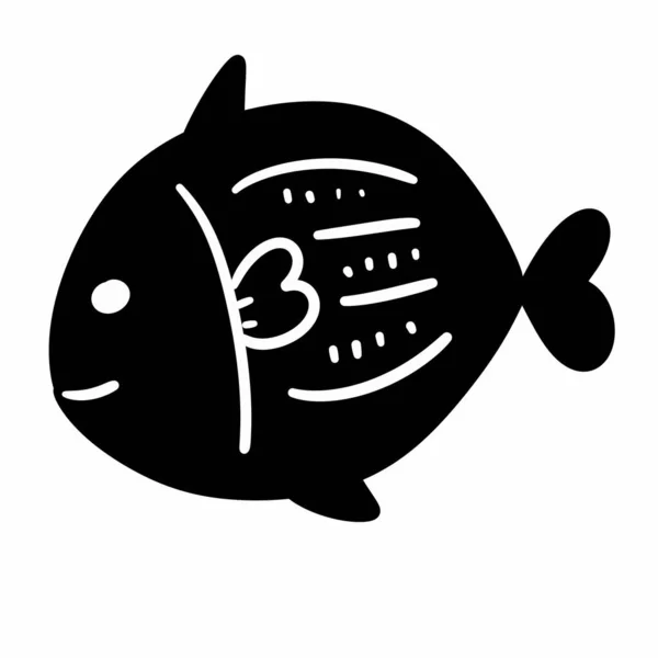 Balık Ikonu Için Basit Balık Simgesi Çizimi — Stok fotoğraf
