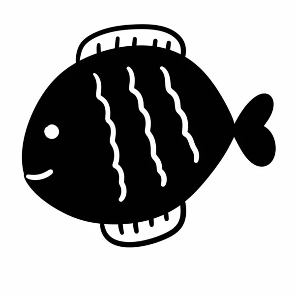 Икона Рыбы Простая Иллюстрация Иконки Рыбы Сети — стоковое фото