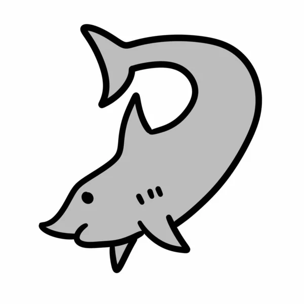 Ilustração Tubarão Bonito Dos Desenhos Animados — Fotografia de Stock