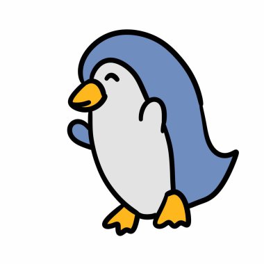 penguen karikatür simgesi izole edilmiş çizim tasarımı