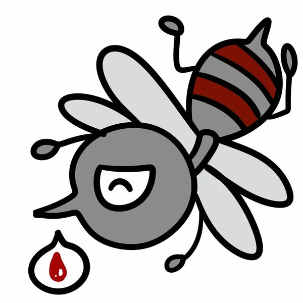Mosquito Cartoon White Background — Photo