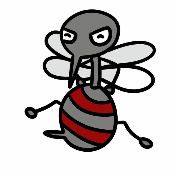 Mosquito Cartoon White Background — Zdjęcie stockowe