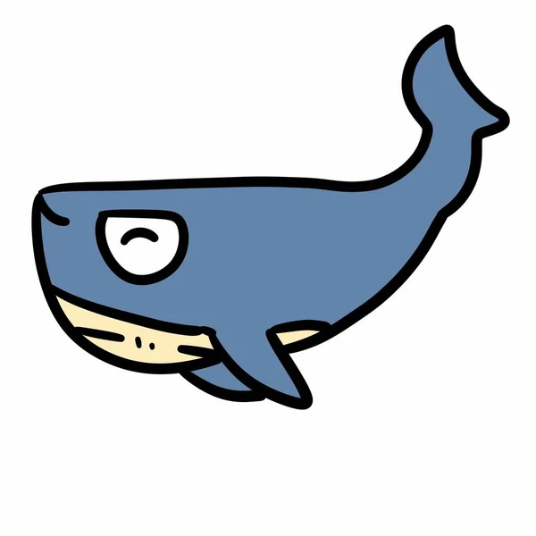 可爱有趣的鲸鱼角色 — 图库照片