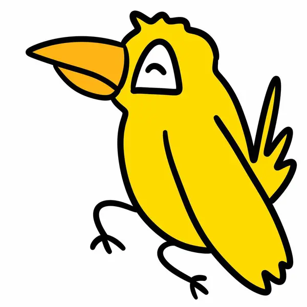 自由画的卡通鹦鹉鸟 — 图库照片