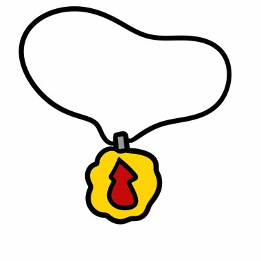 beyaz arkaplanda kırmızı karalama kolyesi