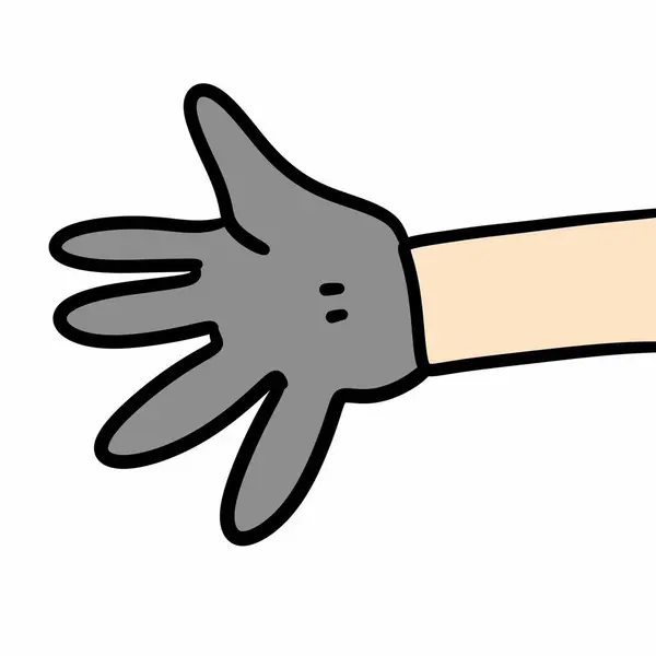 Kunst Doodle Hand Mit Handschuh — Stockfoto