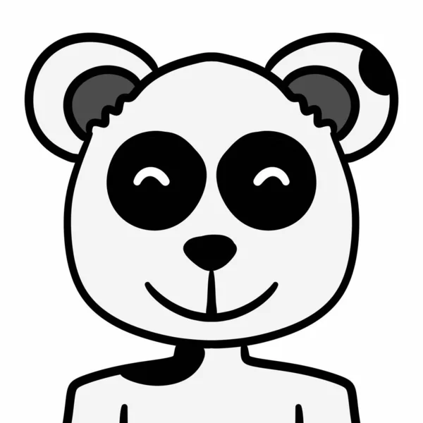 穿着服装的可爱熊猫的艺术漫画 — 图库照片