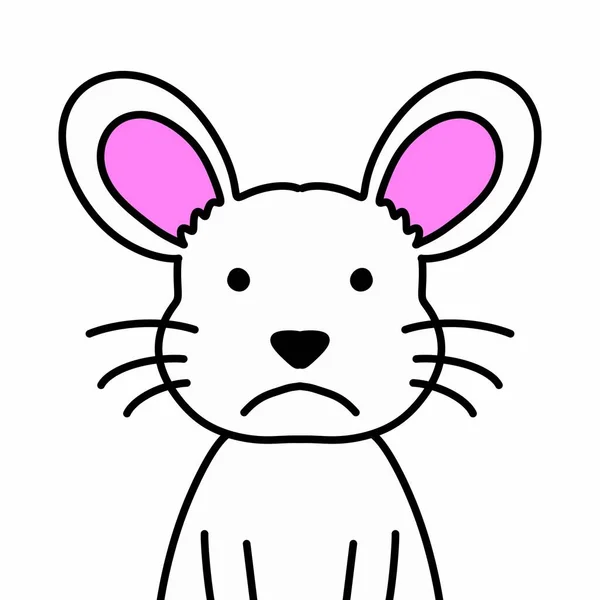Ładny Mysz Kreskówka Izolowane Ikona Ilustracja Projekt — Zdjęcie stockowe