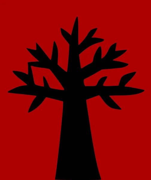 Ikona Stromu Červeném Pozadí Ilustrace — Stock fotografie