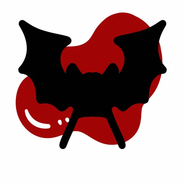 Morcegos Halloween Vermelho Com Sangue Sobre Fundo Branco Ilustração — Fotografia de Stock