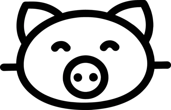 Ikona Świni Zwierzęcej Zarysie Stylu — Zdjęcie stockowe