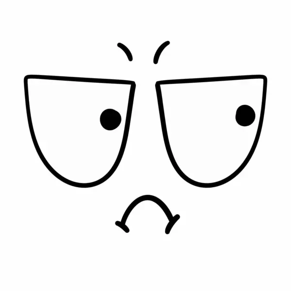 Ikona Kresleného Smutného Emoji Výrazu — Stock fotografie