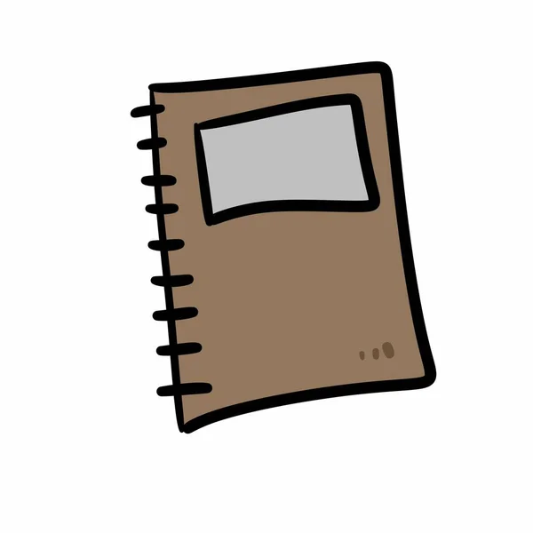 Cuaderno Dibujos Animados Garabato Aislado Sobre Fondo Blanco —  Fotos de Stock