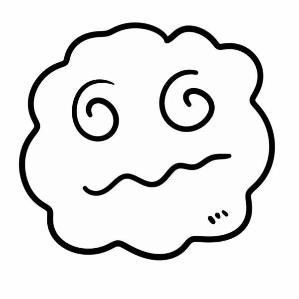 Linha Desenho Desenho Cérebro Dos Desenhos Animados Fundo Branco — Fotografia de Stock