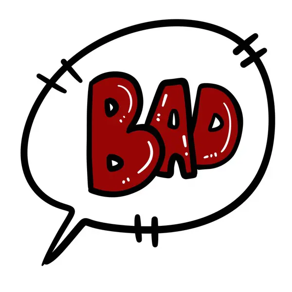 Τέχνη Γελοιογραφία Doodle Κακή Λέξη — Φωτογραφία Αρχείου