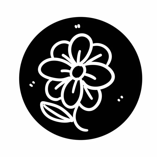 Kwiaty Ozdobą Liści Odizolowana Ikona — Zdjęcie stockowe