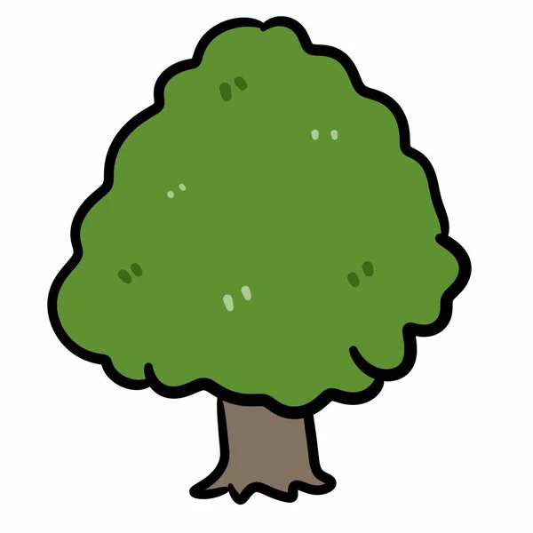 Desenhos Animados Árvore Fundo Branco — Fotografia de Stock