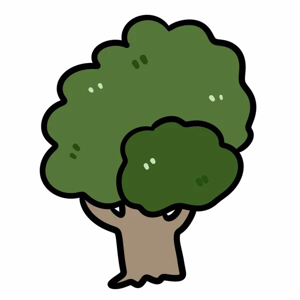 Beyaz Arkaplanda Ağaç Karikatürü — Stok fotoğraf