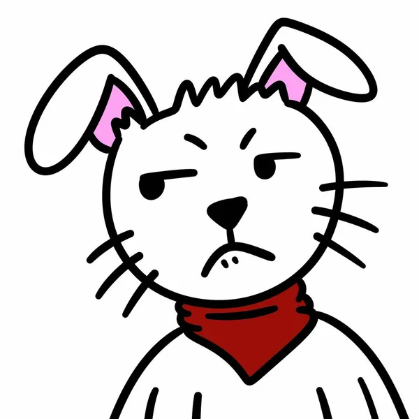 Rabbit Cartoon White Background — Stock Photo, Image