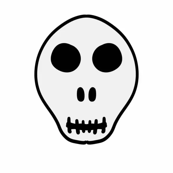 Crânio Desenhos Animados Fundo Branco — Fotografia de Stock