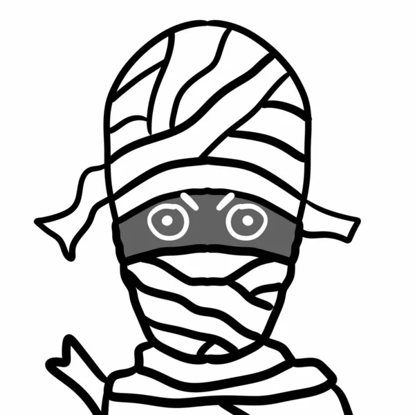 Kreskówka Mumia Białym Tle — Zdjęcie stockowe