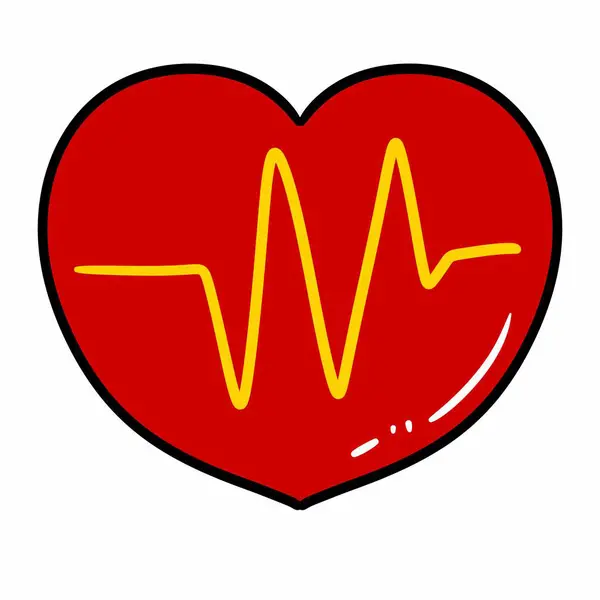 Coeur Art Avec Illustration Cardiogramme — Photo