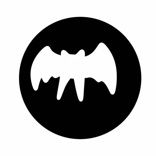 Black Illustration Halloween Bats Icon Isolated White Background — Stock Photo, Image