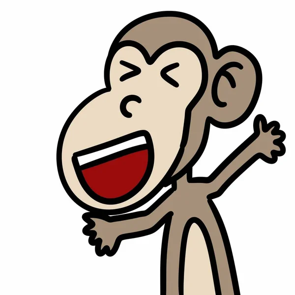 Bonito Macaco Desenhos Animados Fundo Branco — Fotografia de Stock
