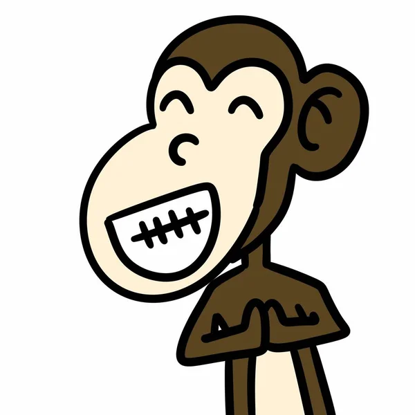Niedlichen Affen Karikatur Auf Weißem Hintergrund — Stockfoto