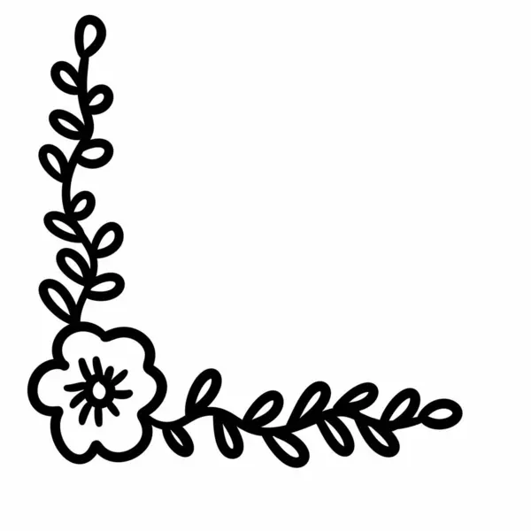 Blumenzweig Dekoration Symbol Umriss Stil — Stockfoto