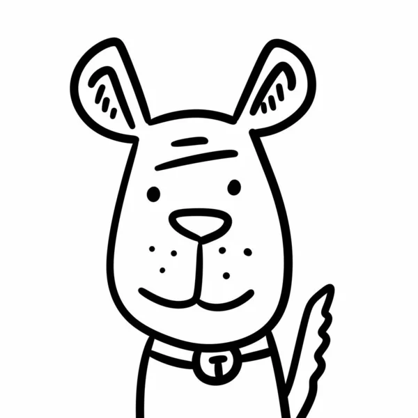 Line Cartoon Dog White Background — Stock Photo, Image