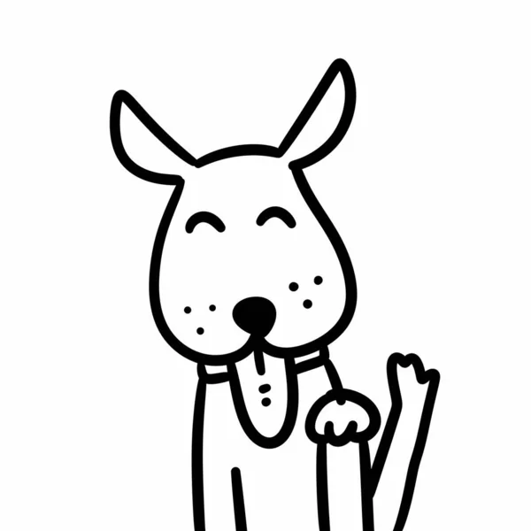 Line Cartoon Dog White Background — Stock Photo, Image