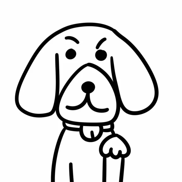 Lijn Cartoon Van Een Hond Witte Achtergrond — Stockfoto