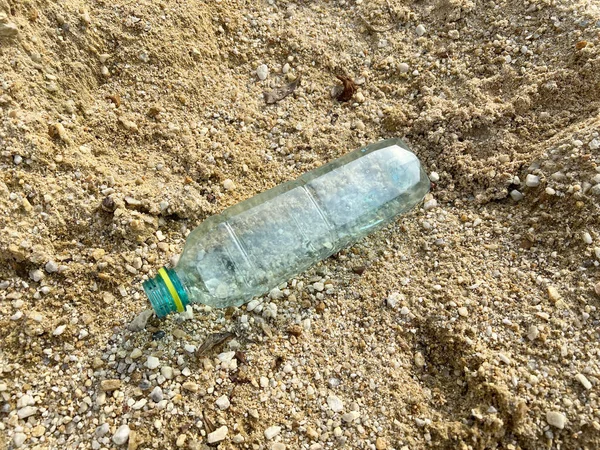 Plastic Fles Met Boodschap Van Zee — Stockfoto
