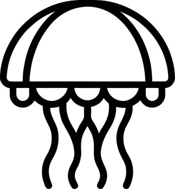 Beyaz arkaplanda denizanası çizgi filmi