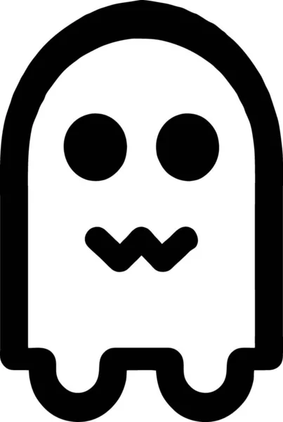 Schwarz Weiß Ikone Des Geisterzeichentricks Illustration — Stockfoto