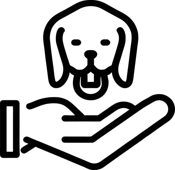 Dog Pet Hand Icon Outline Style — Stock Photo, Image