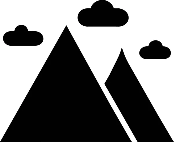 Black White Mountain Icon Illustration — Stockfoto