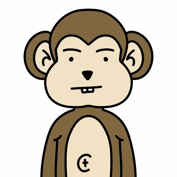 Cute Małpa Kreskówka Ilustracja Graficzny Projekt — Zdjęcie stockowe
