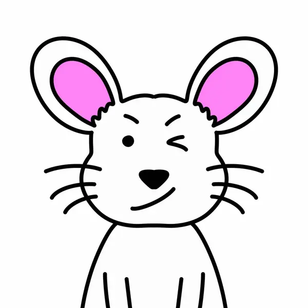 Isolated Cute Cartoon Mouse White Background — Stock Photo, Image