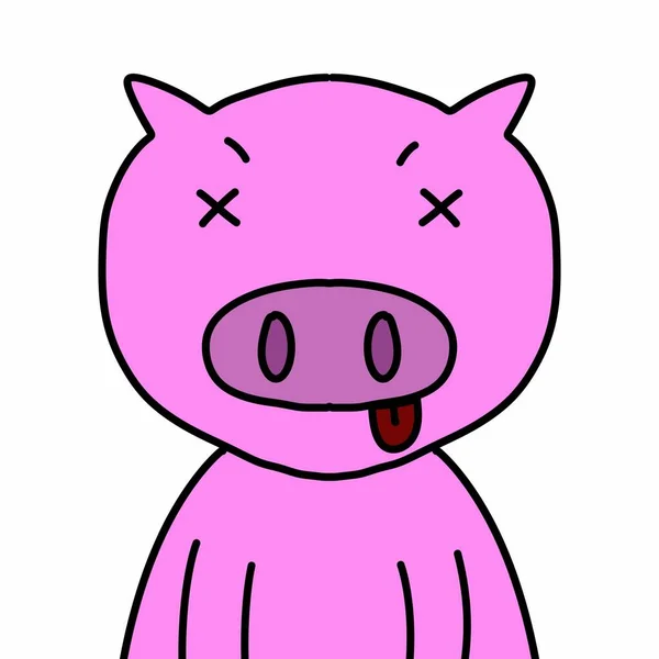 Cartoon Pig Illustration White Background — Stock Photo, Image