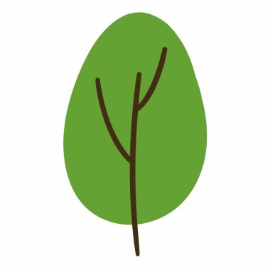 Beyaz arkaplanda ağaç simgesi, illüstrasyon