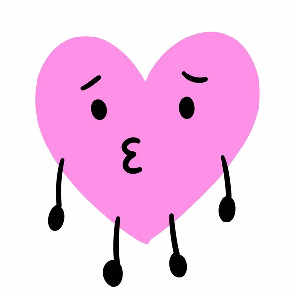 Bonito Coração Desenhos Animados Fundo Branco — Fotografia de Stock