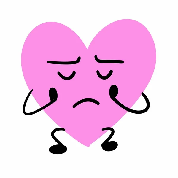 Cute Heart Cartoon White Background — Stock Photo, Image