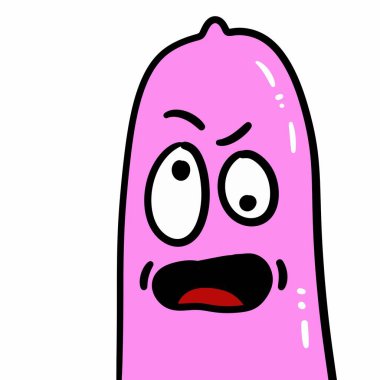 Beyaz arka planda sevimli prezervatif karikatürü