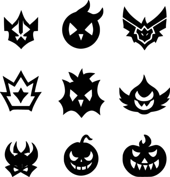 Malvado Monstruo Dibujos Animados Icono Halloween Estilo Sólido —  Fotos de Stock