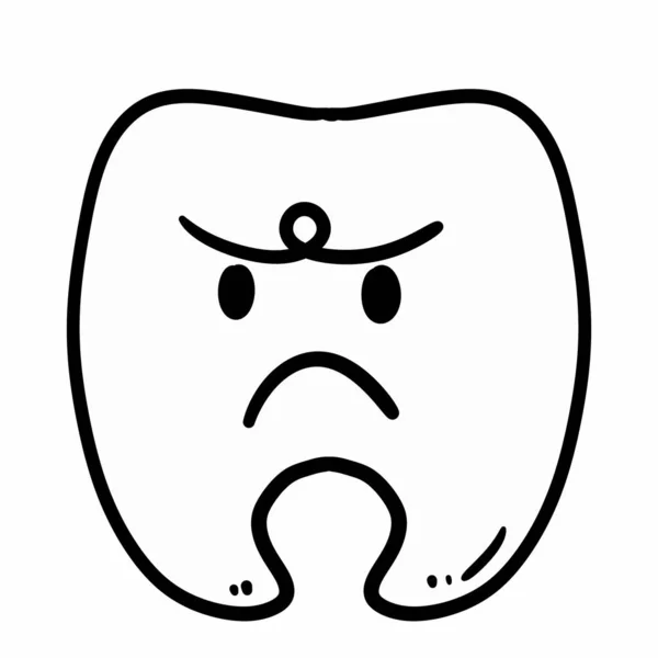 Cute Cartoon Tooth White Background Illustration — Stock Photo, Image