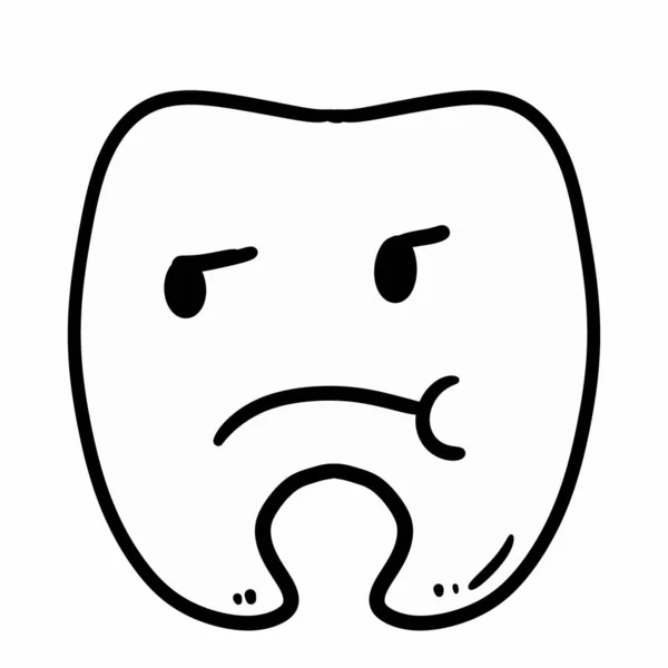 Niedlichen Karikatur Zahn Auf Weißem Hintergrund Illustration — Stockfoto