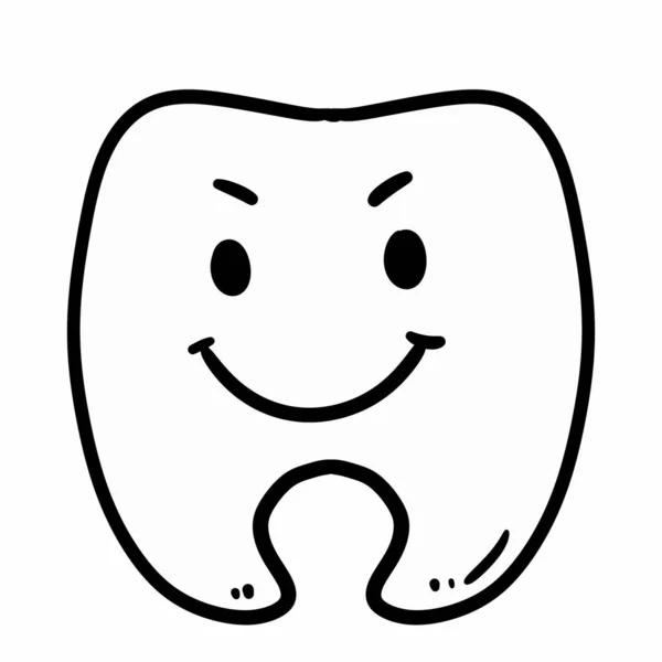 Милий Мультяшний Зуб Білому Тлі Ілюстрація — стокове фото
